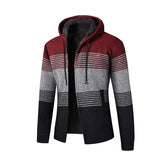 Men's Autumn and Winter Velvet Thickening Sweater plus Size Coat Hooded Cardigan with Hat Top Men Coat Men Winter Outfit