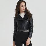 Urban Leather Jacket Spring and Autumn Women's Short Stand Collar Pu Washed Leather Rivet Women's Short Coat