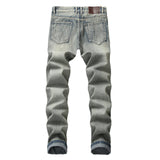 Ripped Nostalgic Straight Slim Denim Trousers