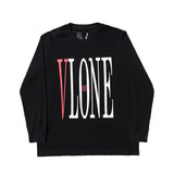 Vlone Sweatshirt Autumn and Winter Men's Clothing Wholesale Fashion Popular Large V Long Sleeve Tshirt