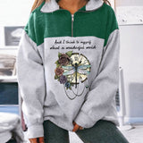 Alaska Zip Jacket Autumn Women Clothing Fashion Polo Collar Printed Long-Sleeved Top