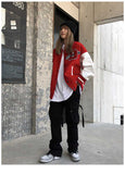 Varsity Baseball Jacket for Men Baseball Smiley Uniform Men's and Women's Spring Towel Embroidery Stitching Baggy Coat Jacket