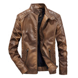 Two Tone Leather Jacket Men's Motorcycle Leather Jacket Men's Casual PU Leather Jacket