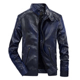 Two Tone Leather Jacket Men's Motorcycle Leather Jacket Men's Casual PU Leather Jacket