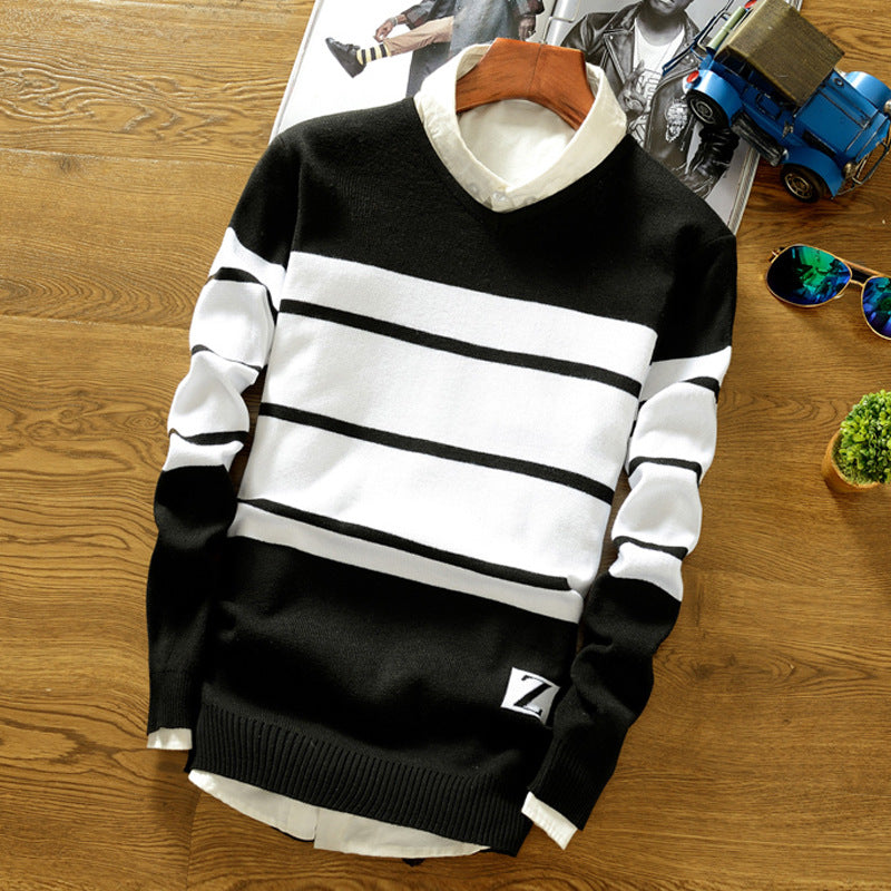 Men's Winter Men's V-neck Pullover Sweater Sweater Fashion Trend Casual Bottoming Shirt Men Pullover Sweaters