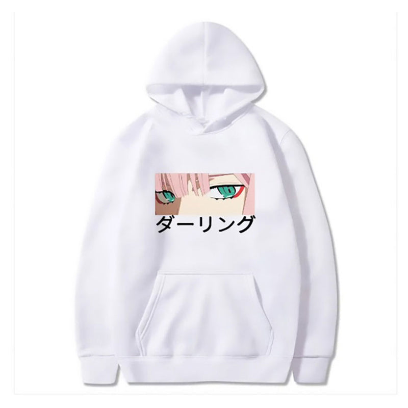 Anime Hoodie Hoodies Pullover Cosplay Costume Anime Sweater Fleece-Lined Hooded Top Men's Darling in the Franxx Pullover