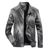 Two Tone Leather Jacket Men's Motorcycle Leather Jacket Men's Casual PU Leather Jacket