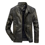 Two Tone Leather Jacket Men's Motorcycle Leather Jacket Men's Casual PU Leather Jacket