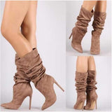 Coachella Cowboy Boots New High-Heel Boots Sexy Stiletto Heel Middle Boots Plus Size 40-43
