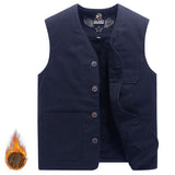 Mens Dress Vests Business Waistcoat Male plus Size Vest Autumn and Winter Vest Solid Color Fashion