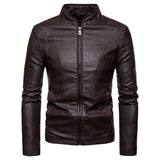 Urban Leather Jacket Autumn Men's Slim Stand Collar PU Leather Jacket Coat