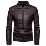Urban Leather Jacket Autumn Men's Slim Stand Collar PU Leather Jacket Coat