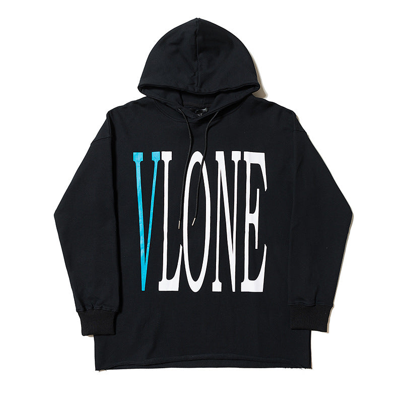 Vlone Hoodie Autumn and Winter Coat Hoodie Loose Men's and Women's Long Sleeves Hooded Sweater