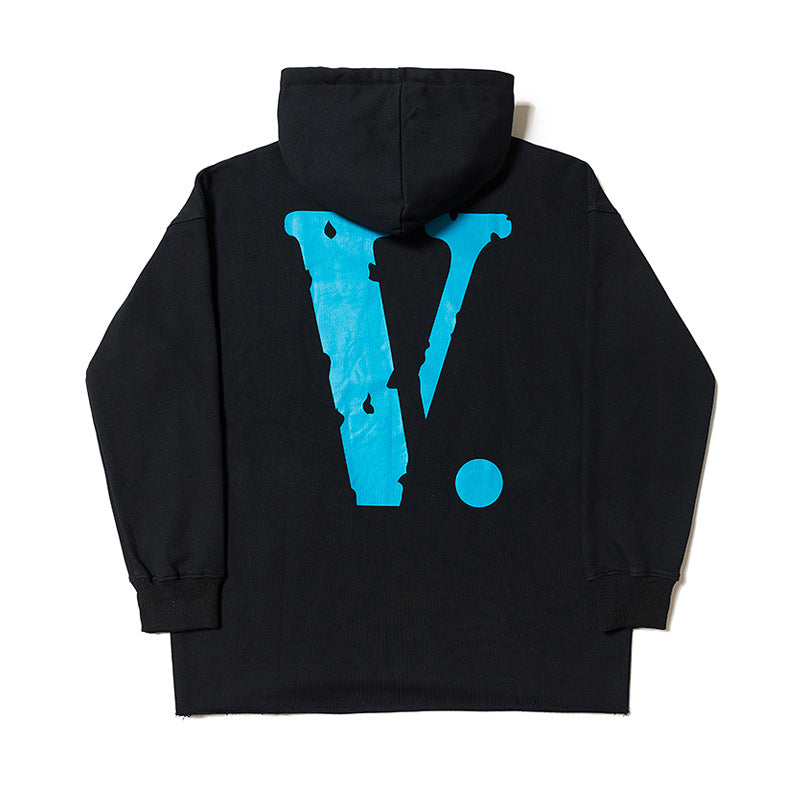 Vlone Hoodie Autumn and Winter Coat Hoodie Loose Men's and Women's Long Sleeves Hooded Sweater