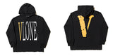 Vlone Hoodie Autumn and Winter Black and White Large VShaped Female Men's and Women's Hoodie Coat