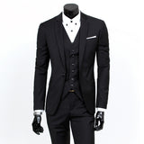 Burgundy Suit Men's Suit Set One Button Work All-Match Suit Slim-Fitting Suit Temperament Men