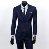 Burgundy Suit Men's Suit Set One Button Work All-Match Suit Slim-Fitting Suit Temperament Men