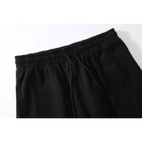 Men Pants Summer Trousers Letter Reflective Embroidered Slacks Men's Drawstring Jogger Pants Trendy Elastic Waist Pants
