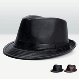 Bullhide Denim Hat Black Leather Hat Male Spring, Autumn and Winter Top Hat Cowboy Hat Gentleman Fedora Hat