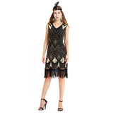 Flapper Dress Vintage Dress Banquet Evening Gown Beaded Sequin Dress