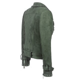 Punk Leather Jacket with Spikes Women's Heavy Industry Rivets Pu Coat Personality Punk Handsome Jacket