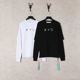Printed Fake Two-Piece Round Neck Sweater Loose Bottoming Shirt