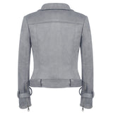 Spiked Leather Jacket Women's Long Sleeve Zipper Women's Leather Top Coat Pu Motorcycle Jacket for Women