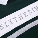 Slytherin Hoodie for Men Harry Potter College Stripe Series Stitching Letter Embroidery Loose Sweater plus Size Retro Sports