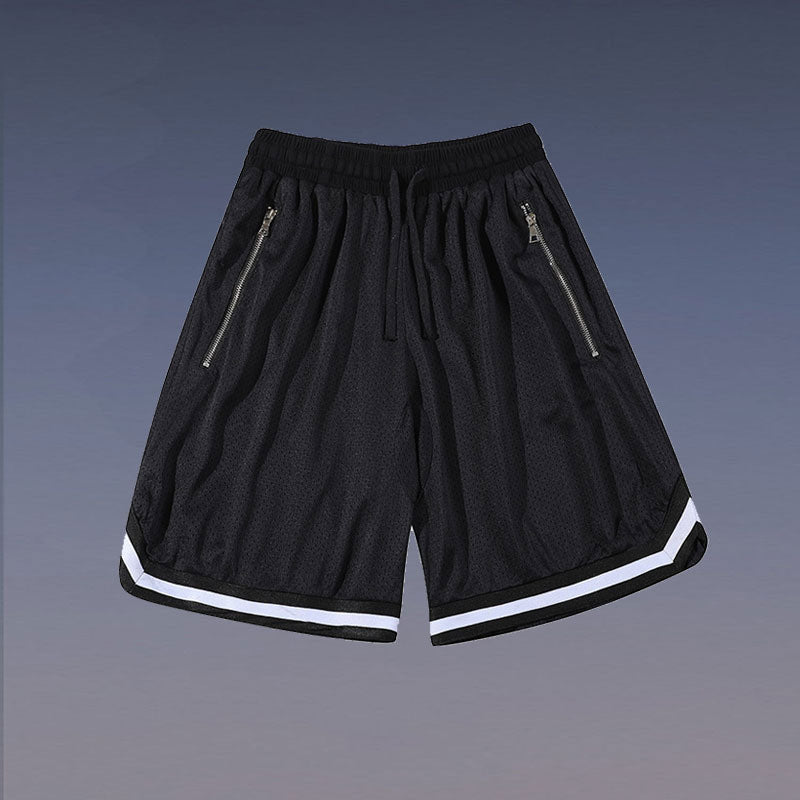 Basketball Shorts Shorts High Street Mesh Thin Sports Fifth Pants Hip Hop Retro Loose Basketball Shorts