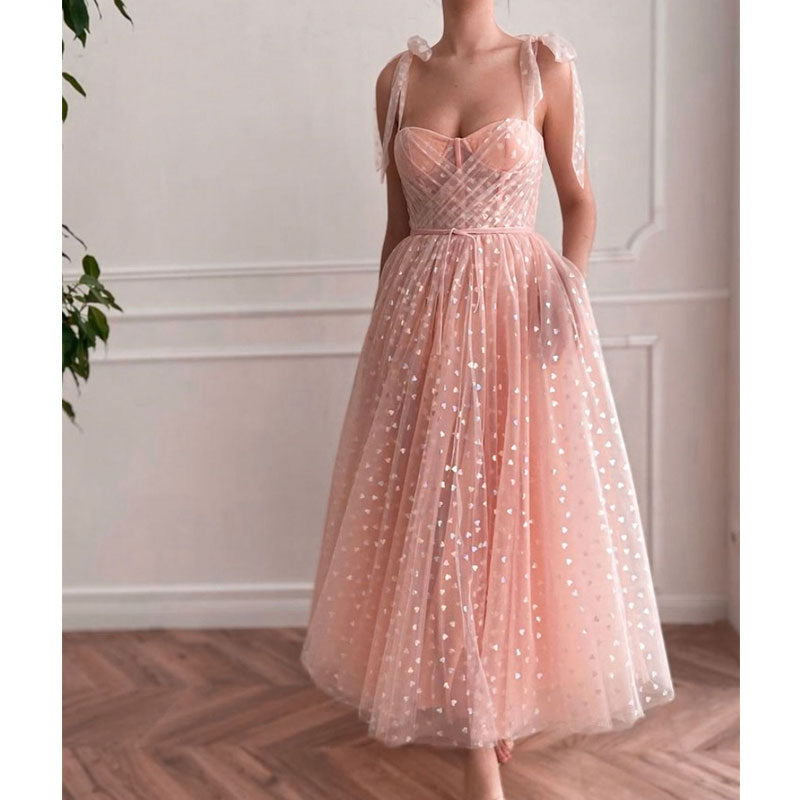 Bohemian Chic Wedding Dress Sleeveless Strap Dress Fresh