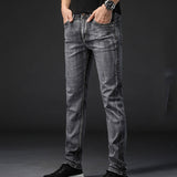 Straight Fit Prospector Jean for Men Baggy Denim Pants Loose Man Stretch Relaxed Jean plus Size Straight Stretch Denim Trousers Men's Grey Men Jeans