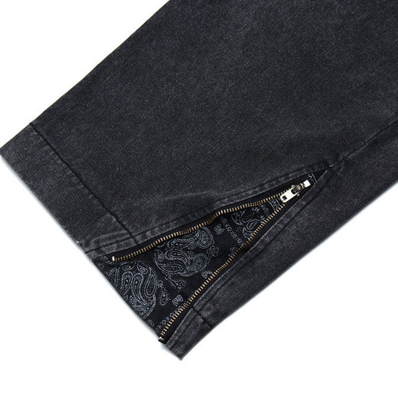 Patchwork Jeans Men's plus Size Retro Sports Trousers Casual Pants Men's Men Denim Pants