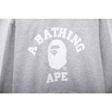 A Ape Print Hoodie Autumn and Winter Printed Cotton Velvet Padded Hooded Sweatshirt