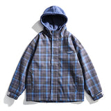 Men's Spring plus Size Retro Sports Trendy Coat Plaid Stitching Contrast Color Hooded Jacket Men's Jacket