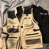Men Utility Vest Work Zipper Tactical Work Vest Slim Pocket Jacket Multi-Pocket Vest Outdoor Casual and Comfortable Men's Clothing