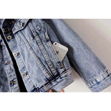 Pearl Jean Jacket Beaded Foreign Trade European and American Denim Jacket Women's Jacket