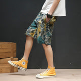 Men Jean Shorts Summer Men's Cotton Shorts Loose Large Size Shorts Camouflage Beach Pants