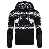 Men's Zipper Hooded Christmas Sweater Knitwear Fashion Casual Jacket Men Cardigan Sweater