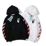 Autumn And Winter Pink Gradient Arrow Pattern Velvet Padded Hooded Sweatshirt Men And Women Same Style