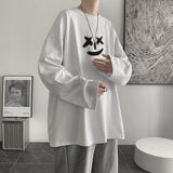 Men Long Sleeve T-Shirts Round Neck Top Printed Bottoming Shirt