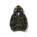 A Ape Print Jacket Autumn and Winter Camouflage Men's and Women's Casual Camouflage Thin Sweater Baggy Coat