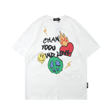 Men T Shirt Summer Casual Tops Cartoon Printed Short Sleeve T-shirt Men's round Neck Half Sleeve BF Idle Style Trendy Loose Half Sleeve