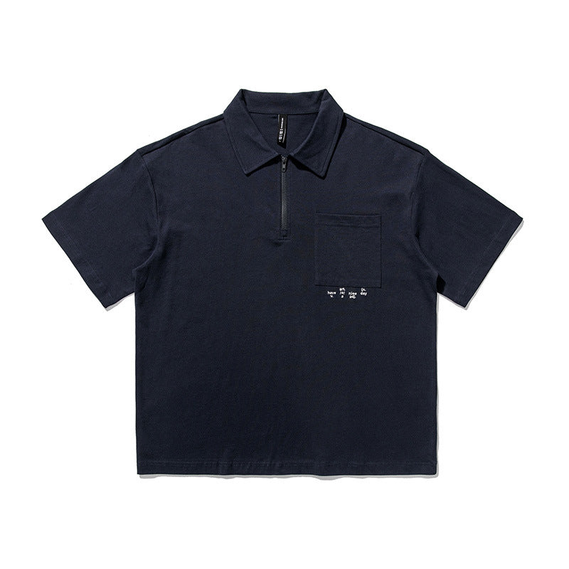 2022 Summer man t shirt Lapel Short Sleeve