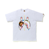 A Ape Print for Kids T Shirt Camouflage Shark Mouth Cartoon Monkey Head round Neck Loose Casual
