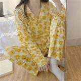 Kuromi Pajama Set Cardigan Sweet Pajamas Autumn Cute Long Sleeve Homewear Suit