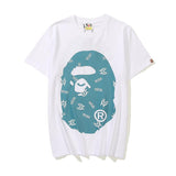 A Ape Print T Shirt Cartoon Anime Loose Teen Summer Casual T-shirt