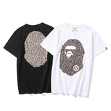 A Ape Print T Shirt Summer Camouflage Leopard Print Casual Plus Size Short Sleeve T-shirt