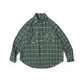 Men Shacket Long Sleeve Autumn Shirt Autumn Large Plaid 4-Pocket Shirt