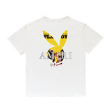 Amiri T Shirt Yellow Rabbit Head Beauty Casual Round Neck