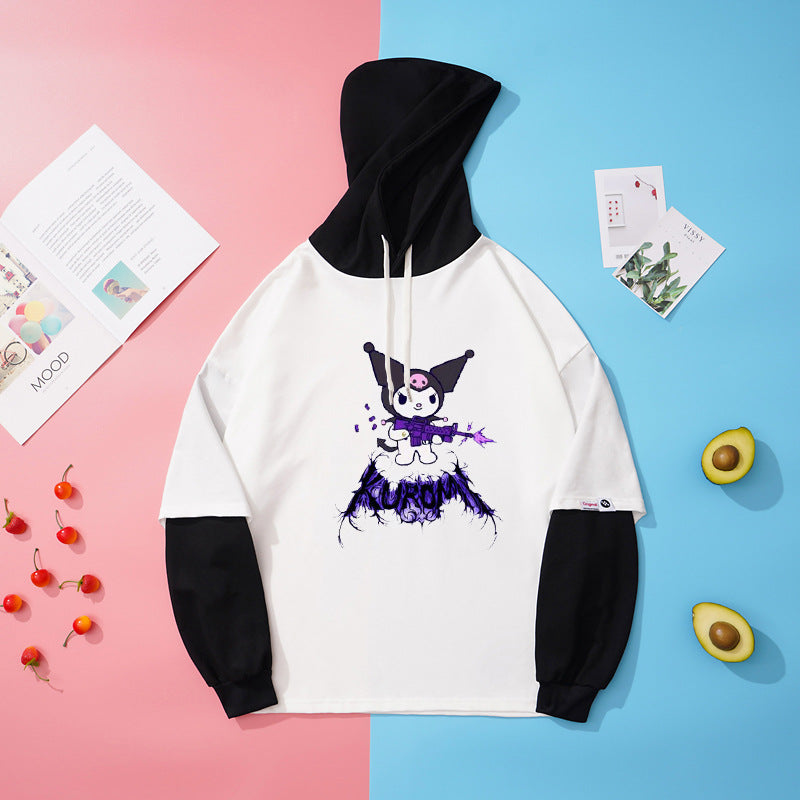 My Melody Hoodie Autumn Sports Student Oversize Fake Two-Piece Hooded Sweater